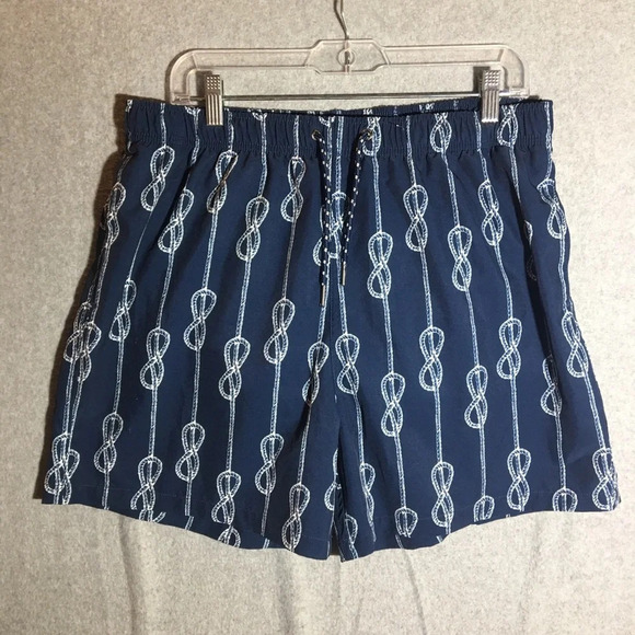 Mens Seastate Swim Trunks Shorts Nautical Blue Rope Summer Spring Swimming - Picture 1 of 7